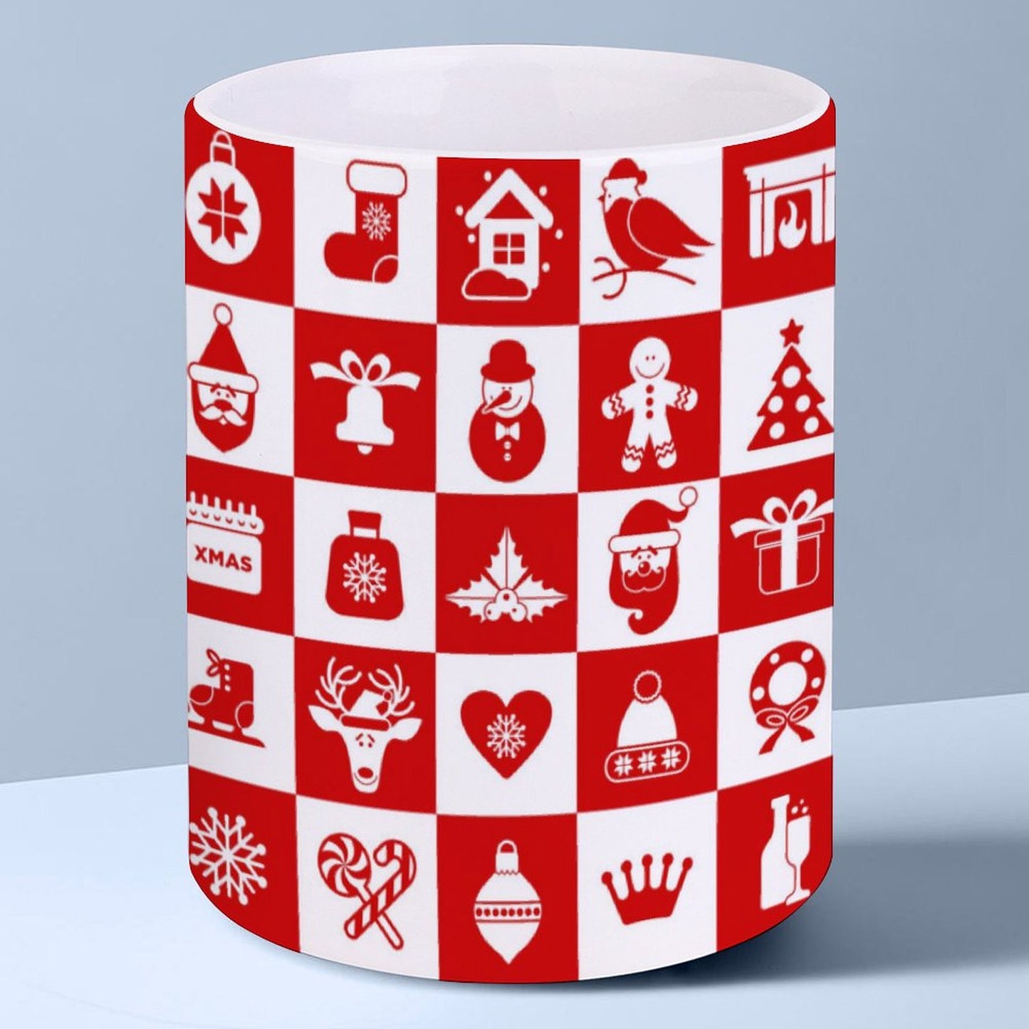 POD US Local White mug with full print, Christmas Santa Claus Reindeer 0053