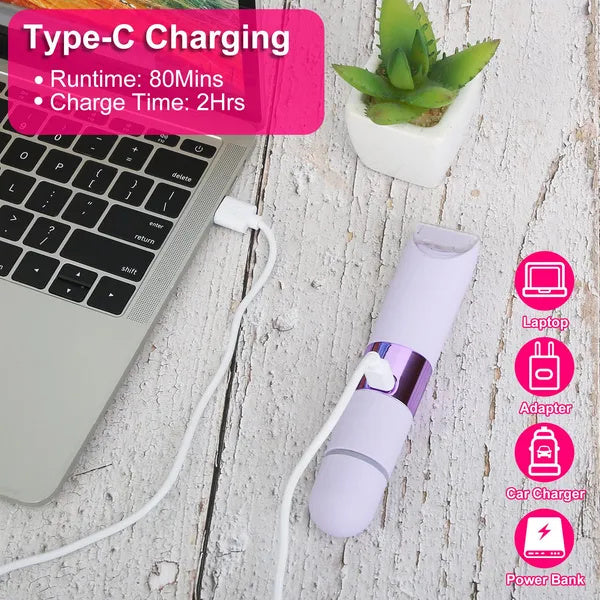 US Local 2 In 1 Bikini Trimmer For Women Dual Head Cordless Body Shaver IPX5 Waterproof Rechargeable Pubic Hair Razor Wet And Dry Use For Bikini Underarm Leg Arm Body Face