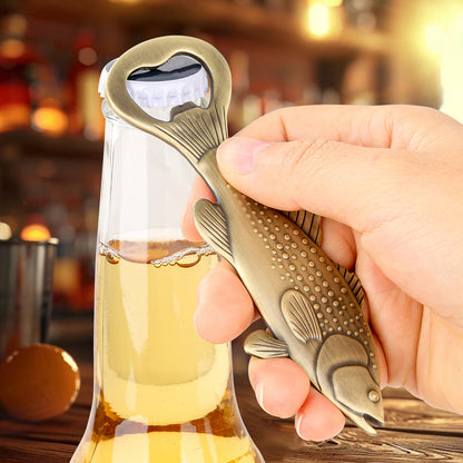 US Local Creative Sea Bass Bottle Opener With Velvet Bag , Exclusive Gift For Fishing Enthusiasts, Bar Tool For Beer Enthusiasts, Ideal For Home And Bar Use, Novel Bar Accessories For Opening Beer
