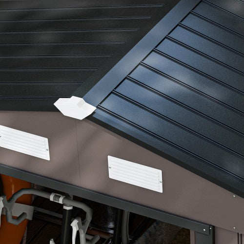 UK Local Outsunny 9 X 6ft Metal Garden Shed, Outdoor Storage Tool House With Ventilation Slots, Foundation Kit And Lockable Double Doors, Brown