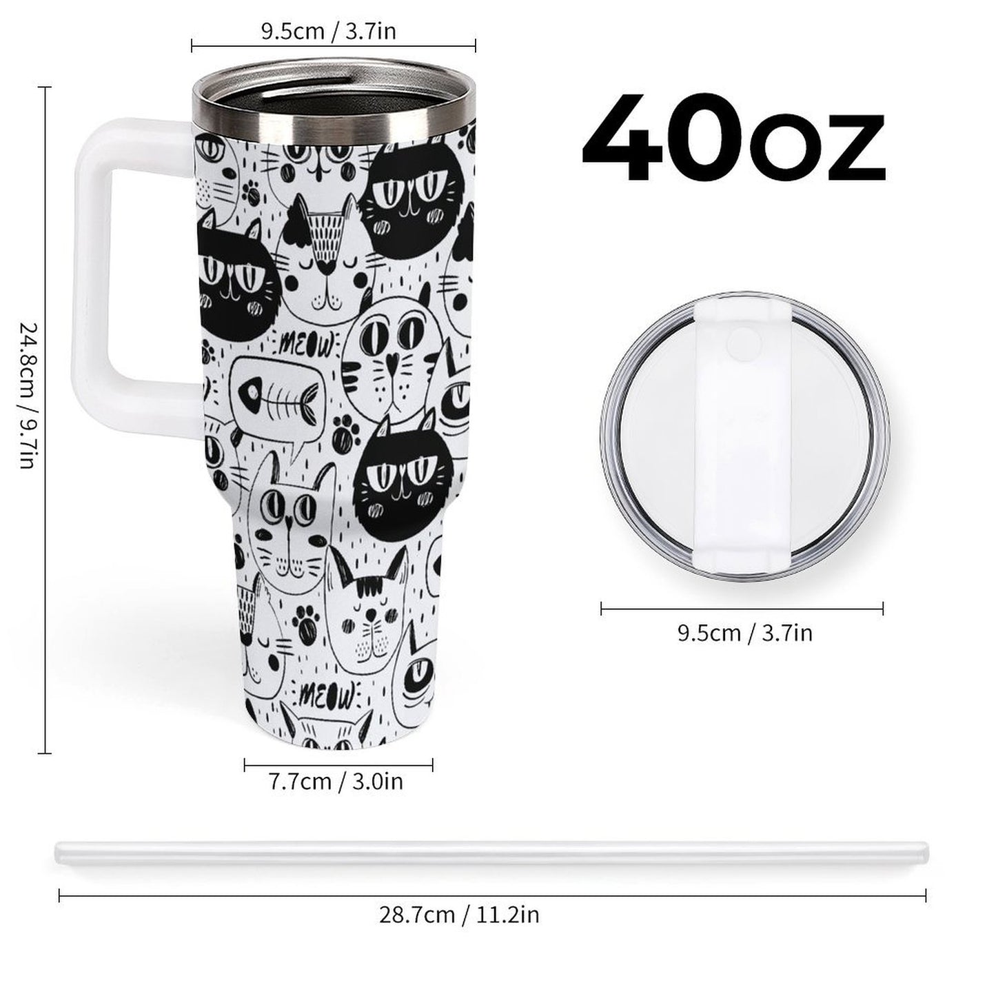 PHDT00249 POD US Local Tumbler 40 oz Large Capacity Car Cup Cat