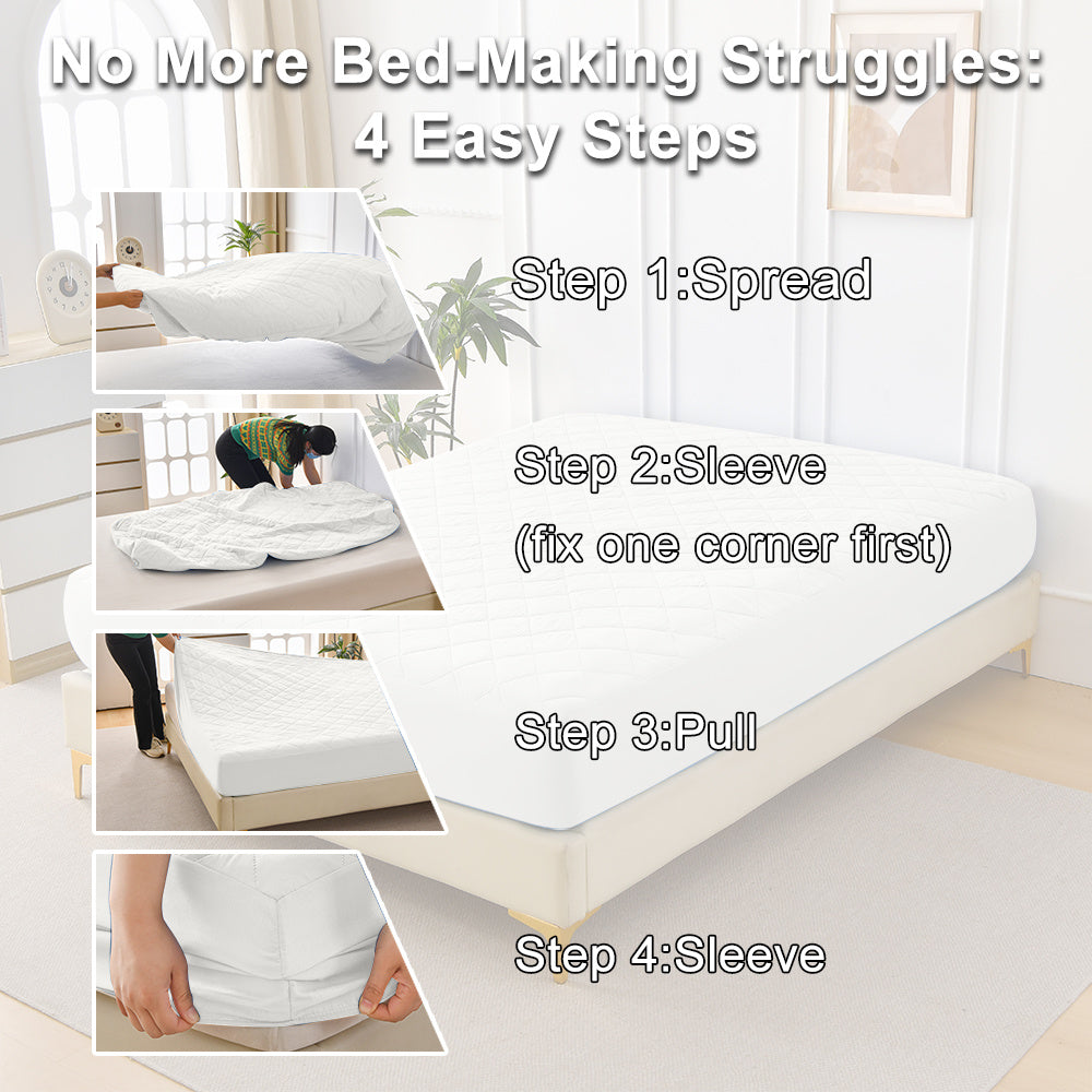 US Local Diamond Grid Ultrasonic Waterproof Mattress Protector