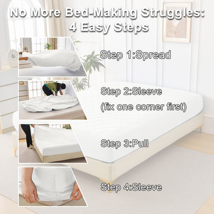 US Local Diamond Grid Ultrasonic Waterproof Mattress Protector