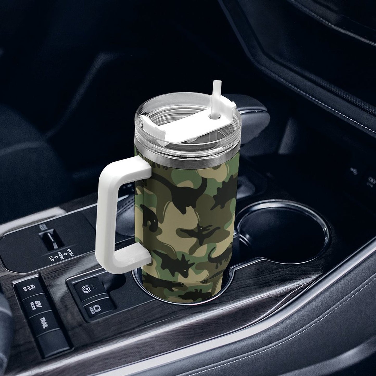 PHDT00490 POD US Local Tumbler 40oz Large Capacity Car Cup Green Dinosaur