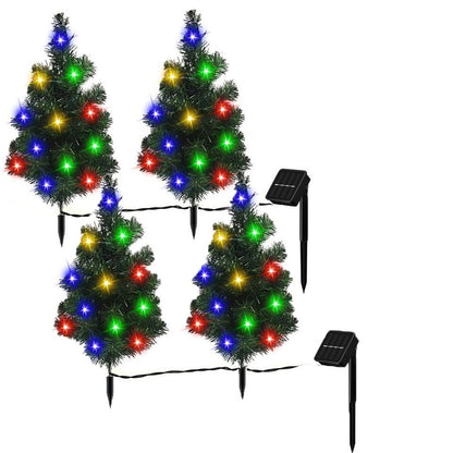 US Local 2,4,6 Pack Solar Christmas Tree Solar Powered Trail Multicolor LED Light Christmas Tree