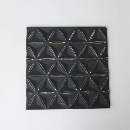 US Local Black Square Shape Handcrafted MDF Wall Decor  Elegant Home Accent