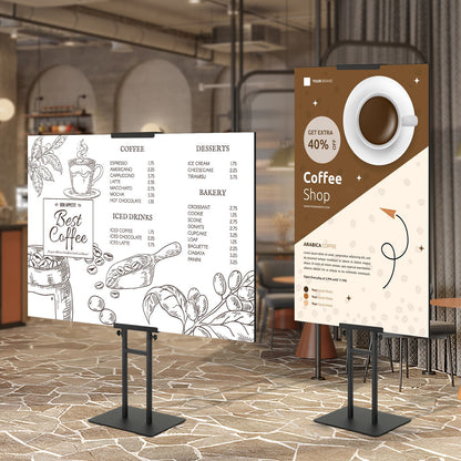 US Local VEVOR Poster Stand, Double-Sided Heavy Duty Pedestal Sign Holder, Floor Standing Sign Holder Banner Stand With Shock-absorbing Base For Display, For Board And Foam, Black