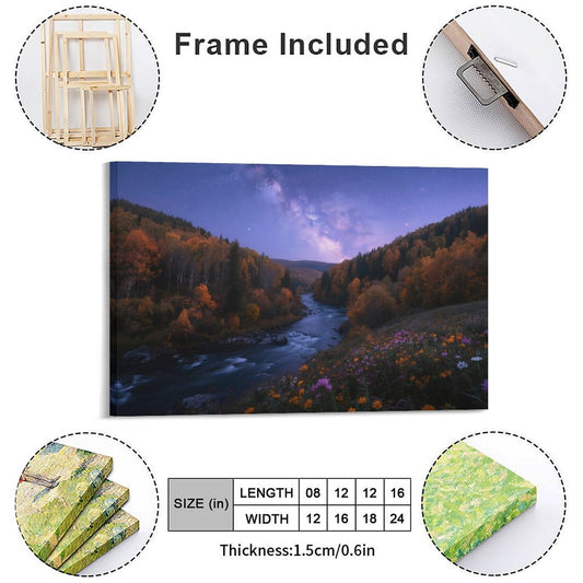 Decorative Interior Frame Painting Mountain-river-starry-autumn-4