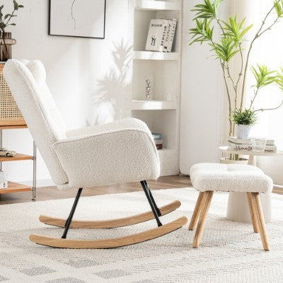 UK Local Rocking Chair Rocker Chair Single Recliner Casual Lounger Lounge Chair Cushion For Living Room Bedroom