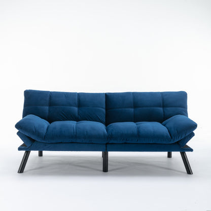 US Local Navy Blue Convertible Folding Modern Sofa Bed