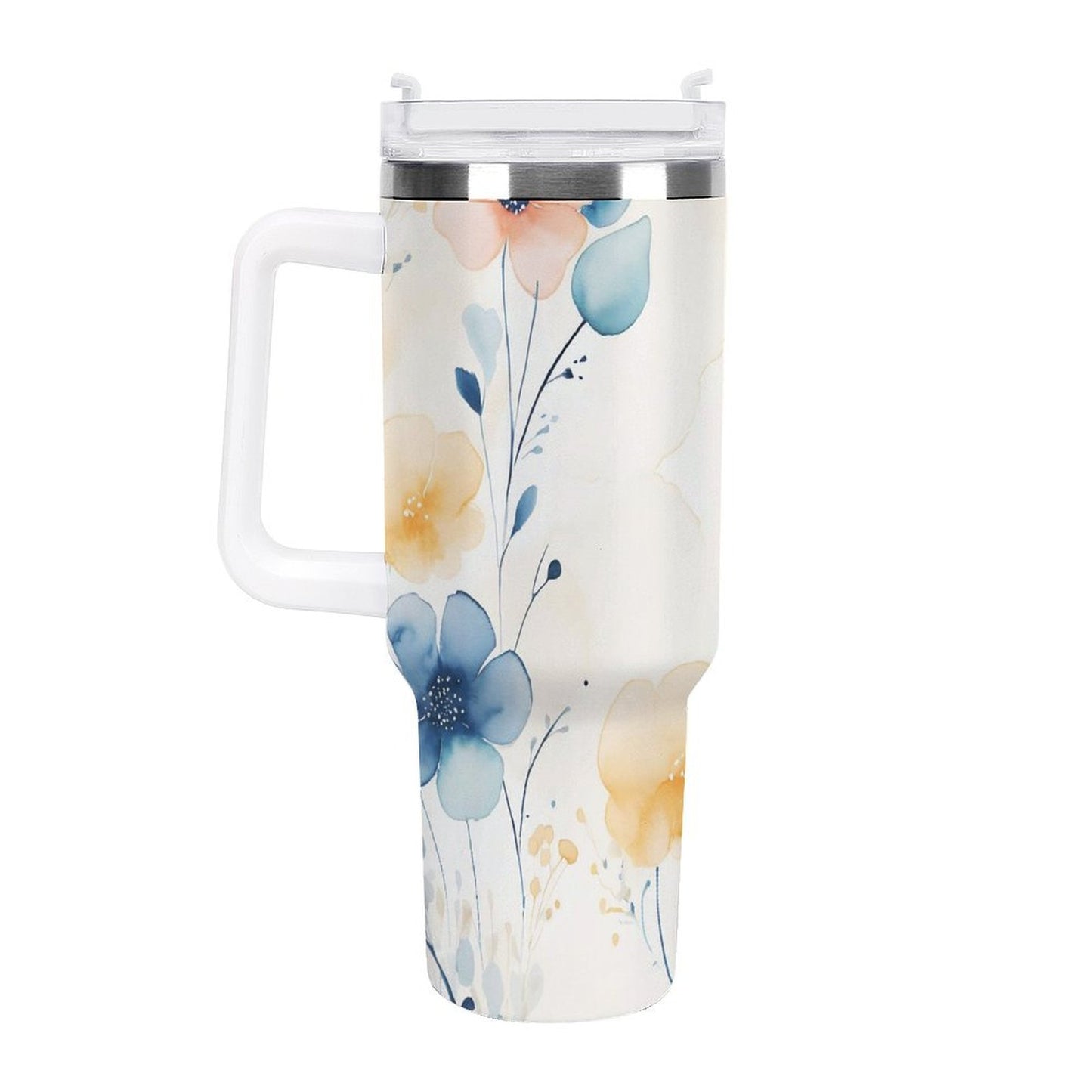 PHDT00472 POD US Local Tumbler 40 oz Large Capacity Car Cup Watercolor, Flower