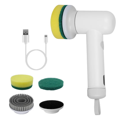 US Local 1Set Electric Handheld Spin Scrubber Cordless Cleaning Brush With 2 Rotating Speeds 3 Cleaning Brushes Rechargeable Shower Scrubber For Kitchen Dish Bathtub Sink Tile