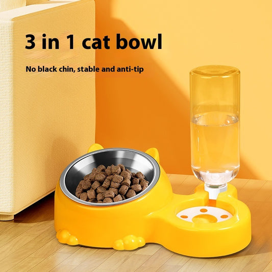 Cat Bowl Automatic Water Dispenser Kitten Puppy Food Basin Rice Bowl