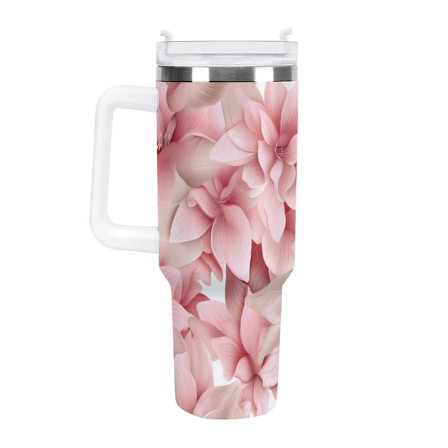 PHDT00131 POD US Local Tumbler 40 oz Large Capacity Car Cup 3D Pink Flowers