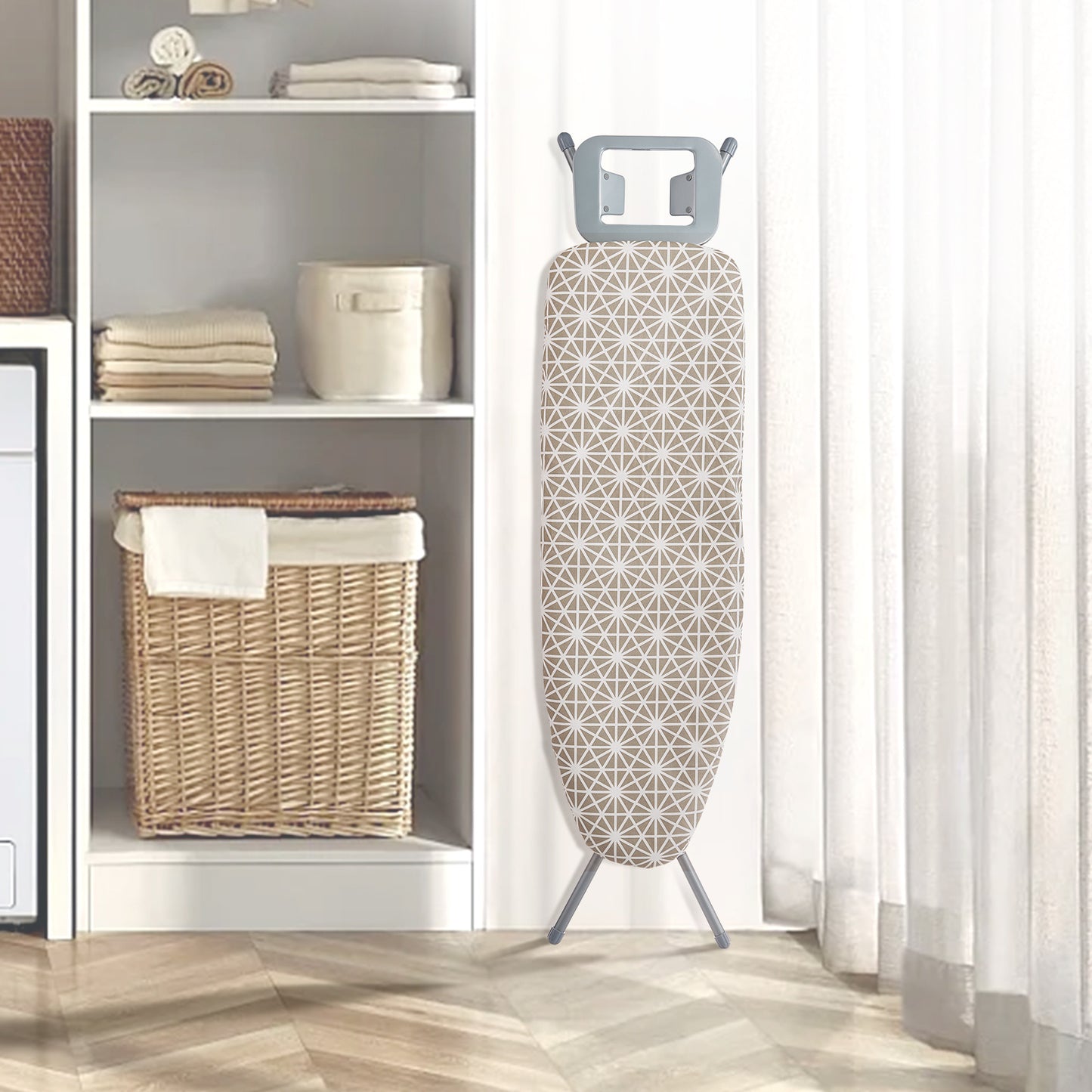 US Local VEVOR Ironing Board With Large 51 X 13 Ironing Surface, Thickened 4 Layers Iron Board With Heat Resistant Cover And Cotton Cover, 7 Adjustable Heights Ironing Board For Home Laundry Room Use