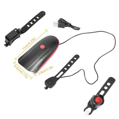 US Local Bike Headlight USB Rechargeable LED Bicycle Front Light Rear Tail Light