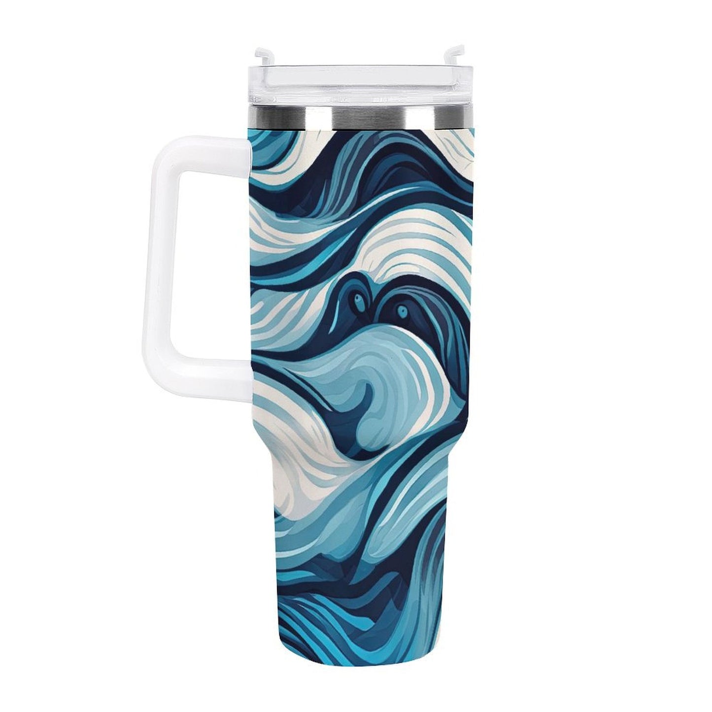 PHDT00044 POD US Local Tumbler 40 oz Large Capacity Car Cup Waves, Abstract