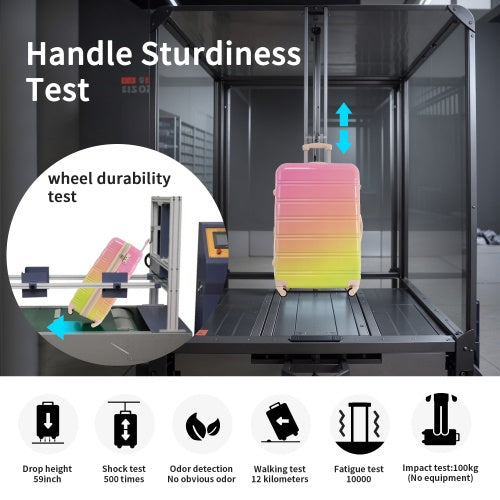 US Local Hardshell Luggage Sets 3 Piece Gradient Color Expandable Suitcase With Spinner Wheels And TSA Lock Lightweight 20 24 28 Available,Pink Green