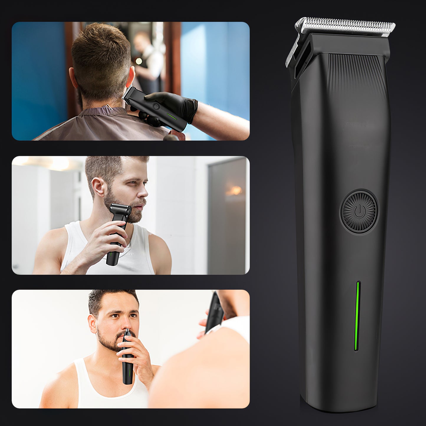 US Local Beard Trimmer, 3 In 1 Hair Clippers And Mens Grooming Kit, Face, Nose, Ear Hair Trimmer - Black