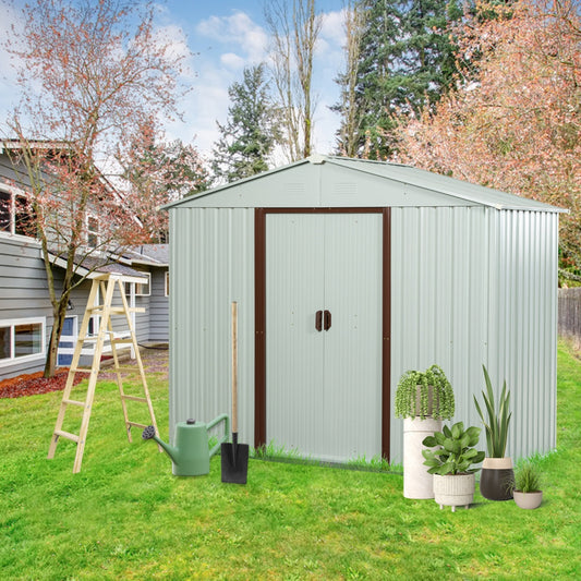 US Local 8ft X 4ft Outdoor Metal Storage Shed White YX48