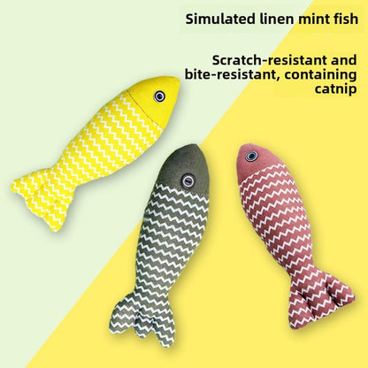 US Local Pet Mint Fish Toy - Three Colors Are Randomly Issued, Shovel Officials Must Enter, Pet Mint Fish Toys, Suitable For Cats Of All Ages