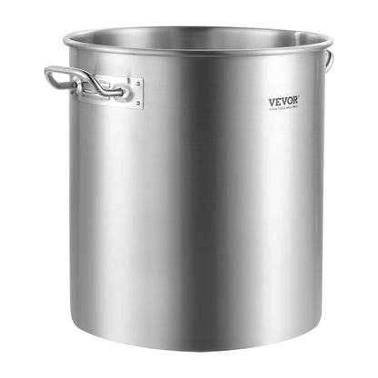 US Local VEVOR Stainless Steel Stockpot, 42 Quart Large Cooking Pots, Cookware Sauce Pot With Strainer, Lid, And Handle, Heavy Duty Commercial Grade Stock Pot, Sanding Treatment, For Large Groups Events Silver