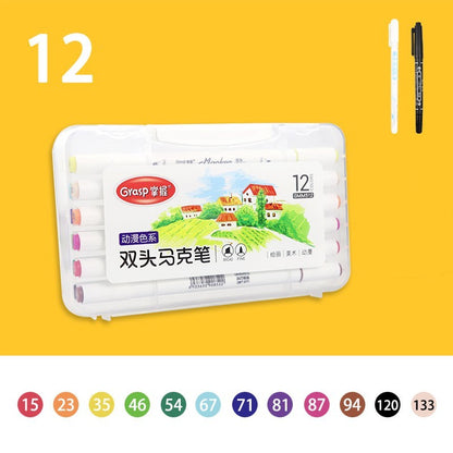 US Local Master Double-headed Marker Art Brush Painting Set Oily 48-color Animation Hand-painting