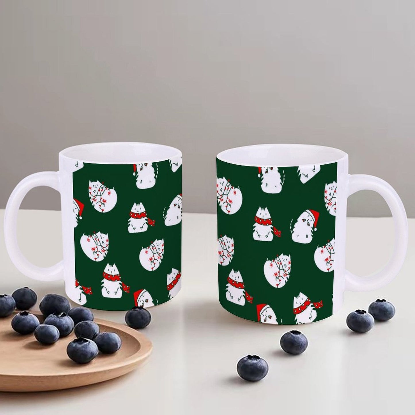 POD US Local White mug with full print, Christmas Cat 0031