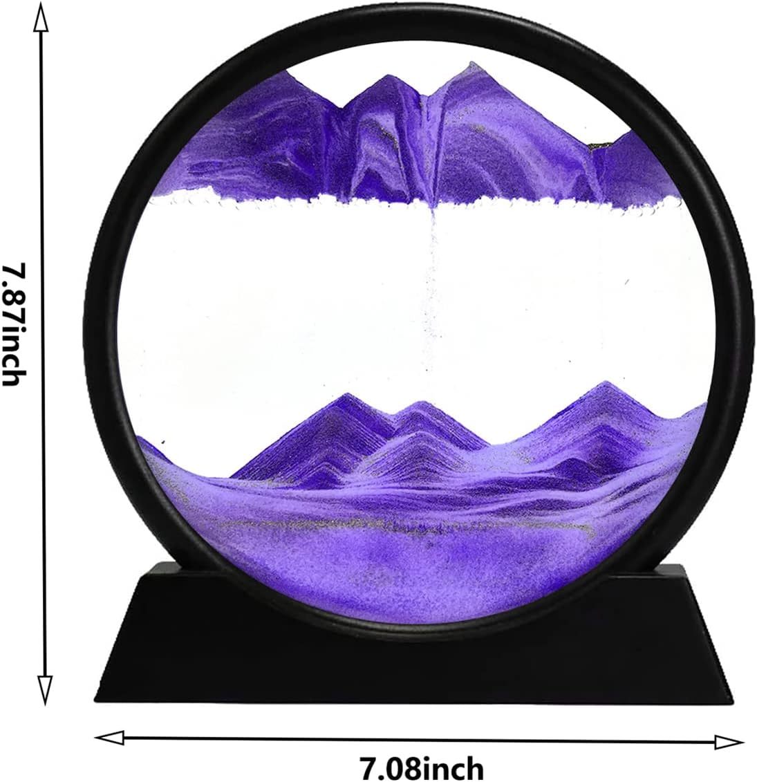 US Local 3D Dynamic Sand Art Liquid Motion, Moving Sand Art Picture Round Glass 3D Deep Sea Sandscape In Motion Display Flowing Sand Painting Relaxing Desk Toys