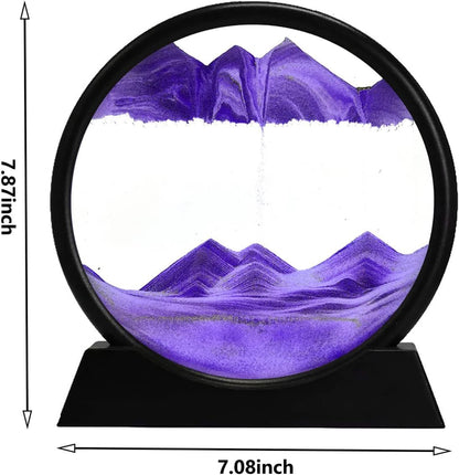 US Local 3D Dynamic Sand Art Liquid Motion, Moving Sand Art Picture Round Glass 3D Deep Sea Sandscape In Motion Display Flowing Sand Painting Relaxing Desk Toys