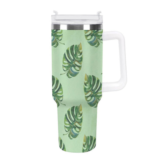 POD US Local Tumbler 40 oz Large Capacity Car Cup Turtle Back Leaf, Green