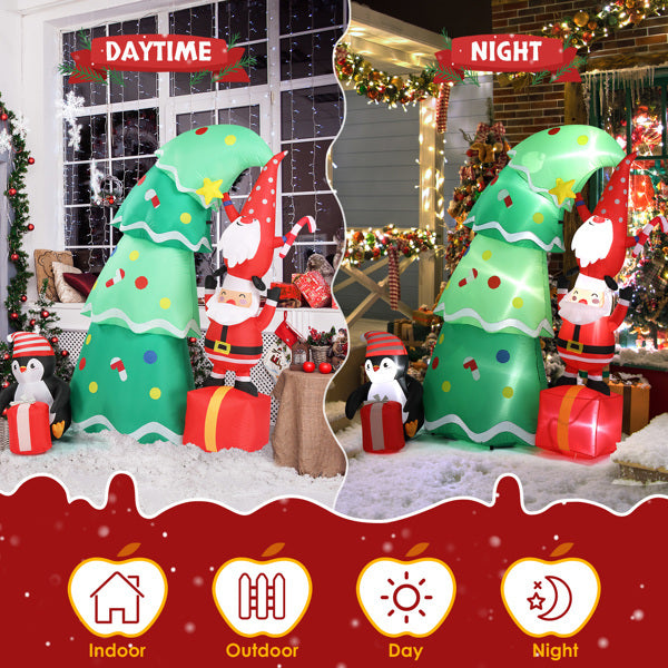 US Local 6ft 8 LED Lights Christmas Inflatable Decoration