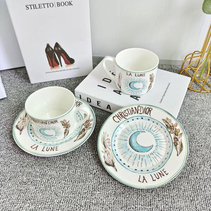 Refined Afternoon Tea Ceramic Coffee Cup And Saucer Set