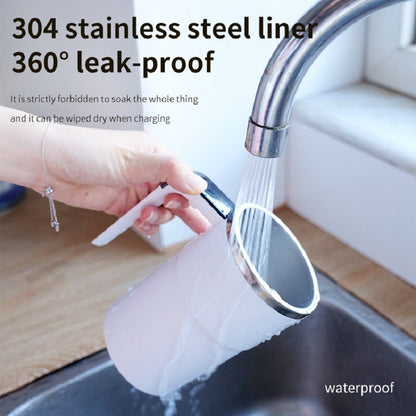 US Local Automatic Coffee Stirring Cup, Stainless Steel Self-stirring Coffee Cup With Lid, Automatic Stirring, LED Intelligent Display Temperature