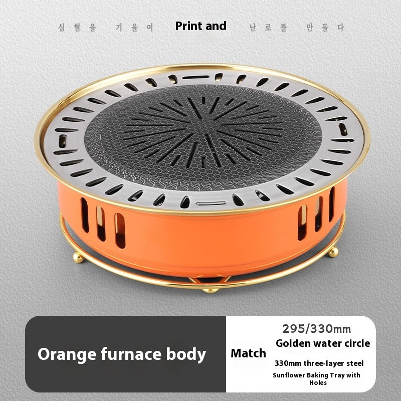 Household Carbon Commercial Round Barbecue Oven