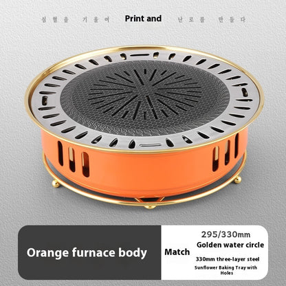 Household Carbon Commercial Round Barbecue Oven