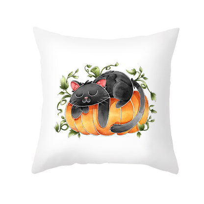40 Style Halloween Pillowcase Pumpkin Letter Fly Velvet Pillow Cushion Cover