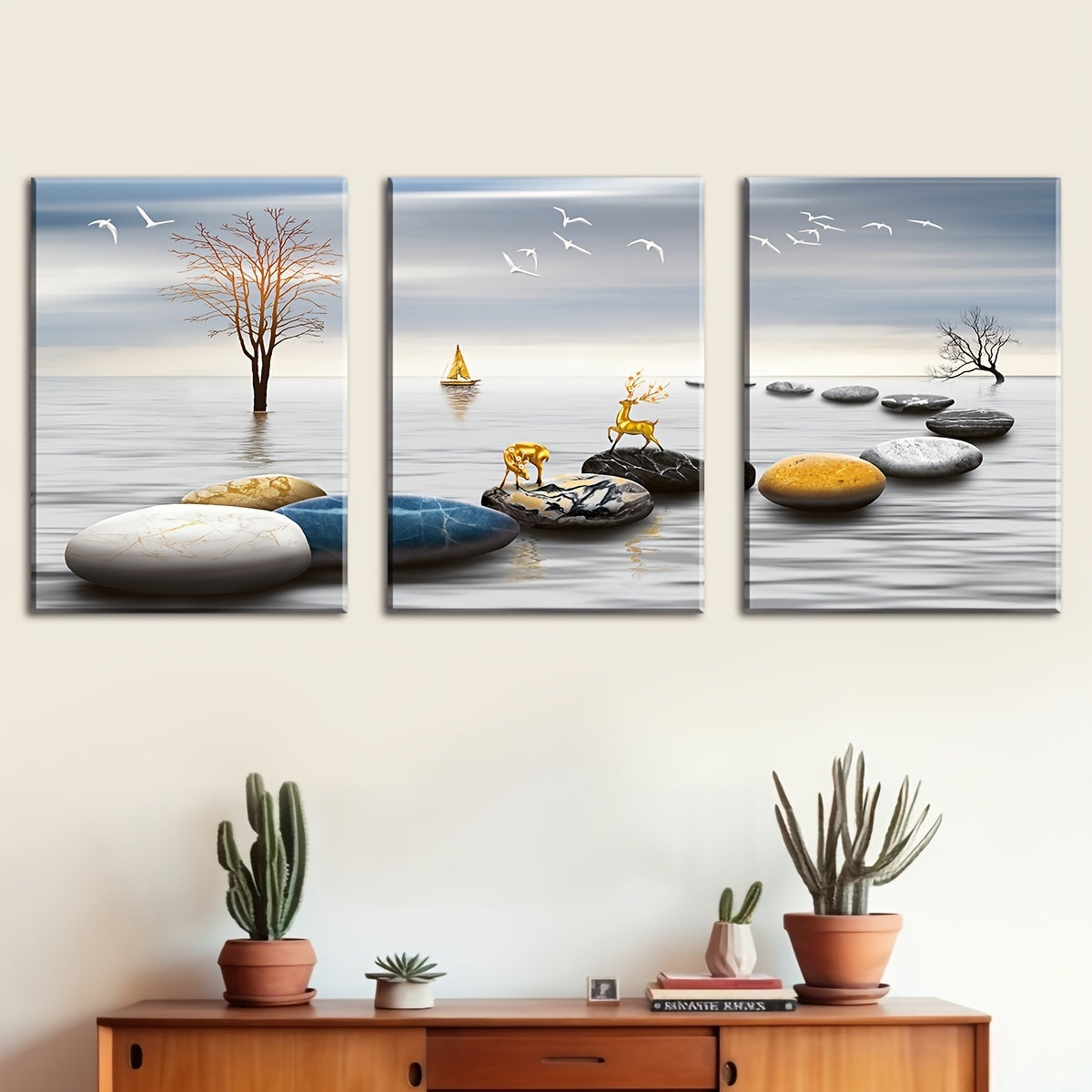 US Local Framed Oil Paintings And Posters, Ready To Hang, Featuring Lakes, Abstract Animals, And Landscapes For Home Decoration, Marble, Wall Art, Room Decor, And Home Wall Decoration. High-definition Printing