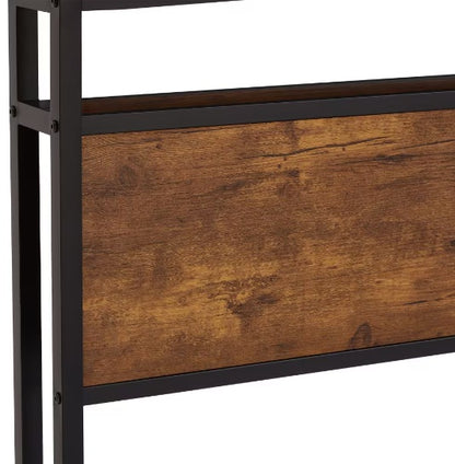 US Local King Size Metal Platform Bed Frame With Wooden Headboard And Footboard With USB LINER