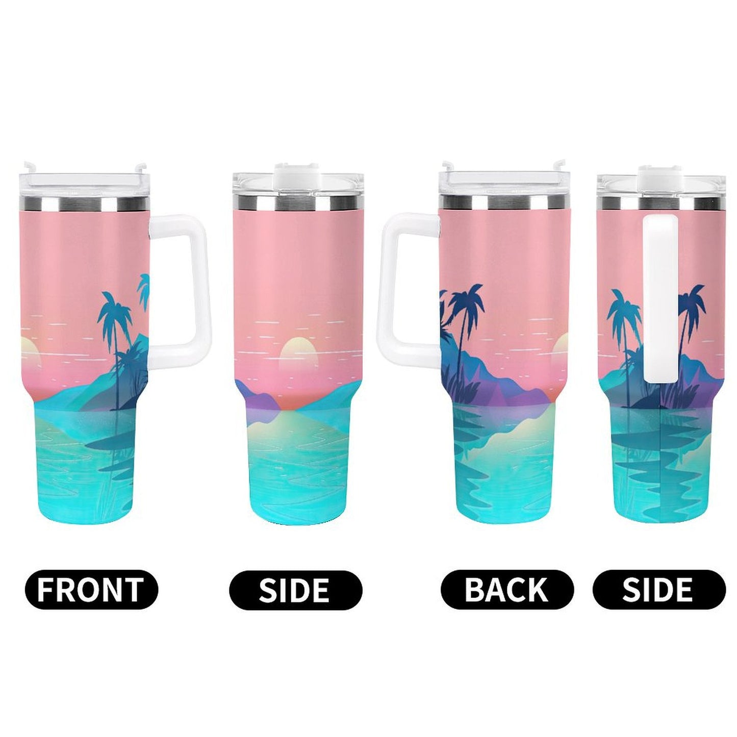 PHDT00512 POD US Local Tumbler 40oz Large Capacity Car Cup Island, Ocean