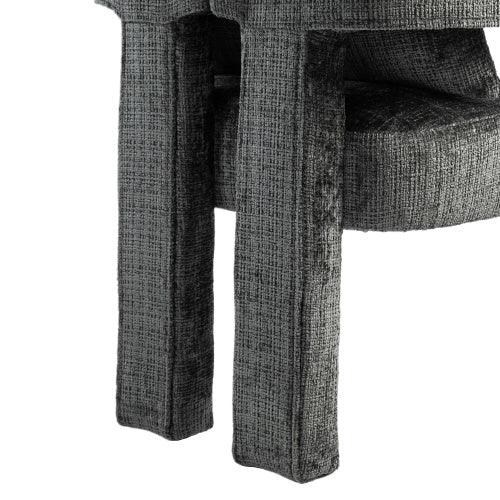 UK Local GOMYWAY Modern Chenille Lounge Chair With A Unique Hollow Armrest Design, With Comfortable Cushions And Pillows, Suitable For Living Rooms, Dining Rooms, Bedrooms And Offices Dark Gray,set Of 2