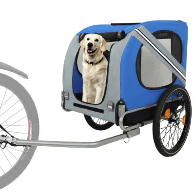 US Local Large Folding Bike Trailer For Dogs 120LB Capacity All-Terrain Pet Carrier, Durable Steel Frame For Cycling, Jogging, Camping Outdoor Adventures