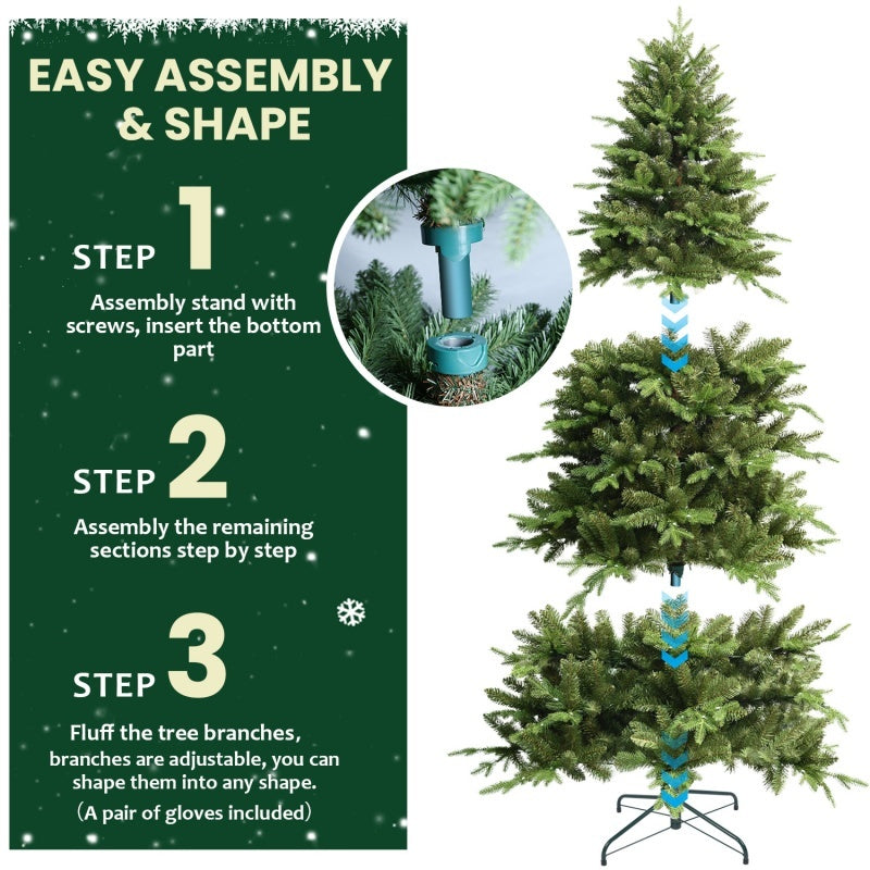 US Local 7ft Pe,pvc  Mixed Christmas Tree