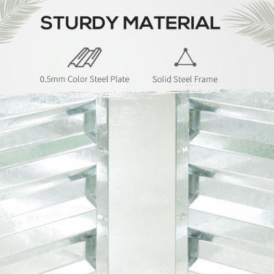 US Local Outsunny Galvanized Raised Garden Bed With Mini Greenhouse Cover, Outdoor Metal Planter Box With 2 Roll-Up Windows For Growing Flowers, Fruits, Vegetables, And Herbs, 50 X 37.5 X 36.25, Green