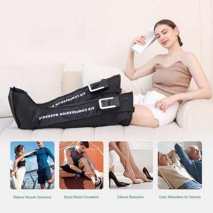 US Local Leg & Foot Massager With Air Compression, 5 Pressure Levels, 3 Smart Modes, Rechargeable & Portable, Pain Relief For Muscles & Circulation, Type-C Charging, Home,Office Use