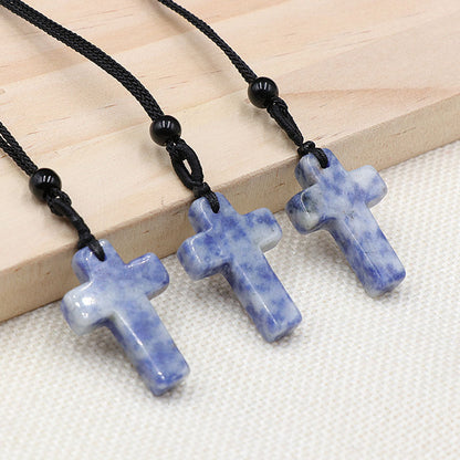 Natural Crystal Agate Thanksgiving Gift Semi-precious Stone Sweater Necklace