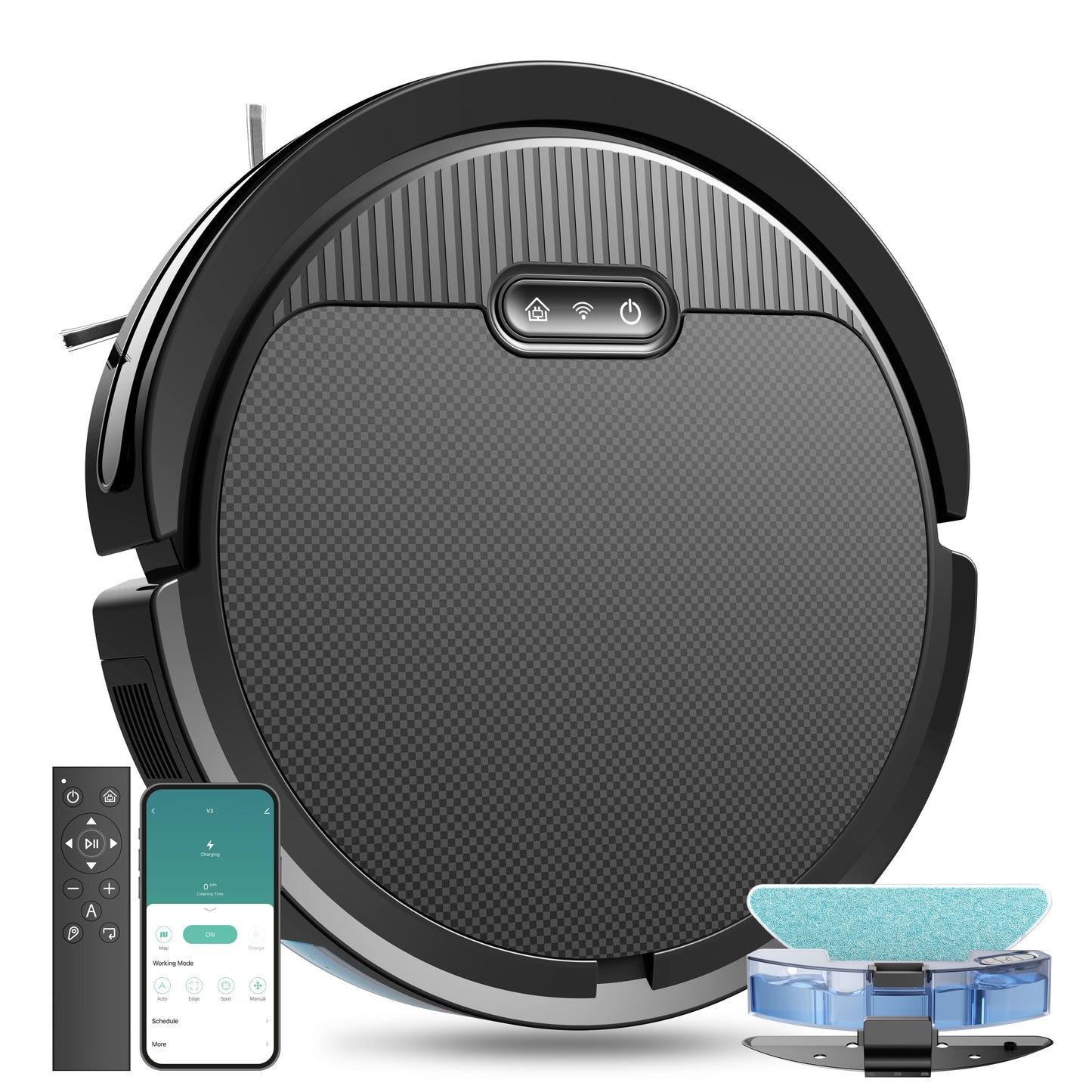 US Local Robot Vacuum And Mop, 3 In 1 Combo Cleaner For Home With Pet Hair And Hard Floor, 5000Pa Suction, 120 Mins Run Time,Self-Charging,Super Thin Body