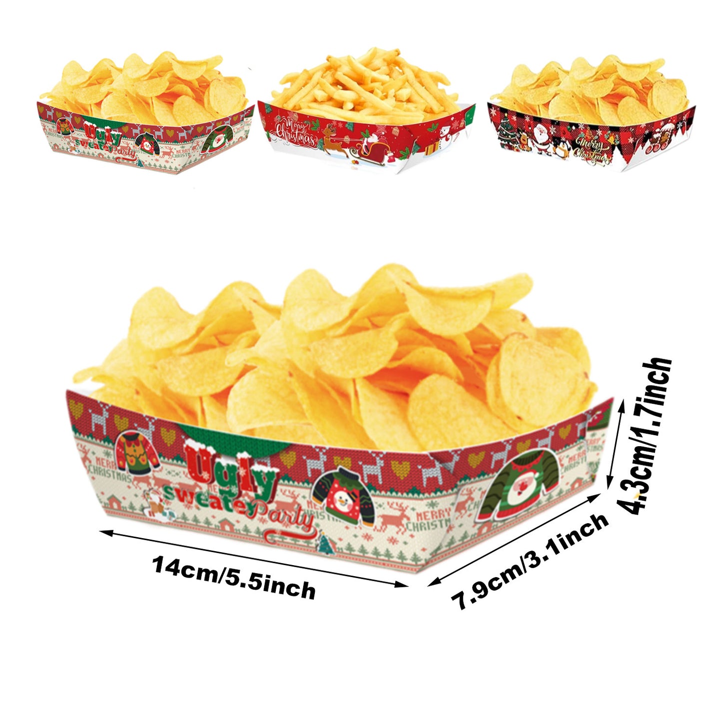 US Local 36 Christmas Paper Food Trays
