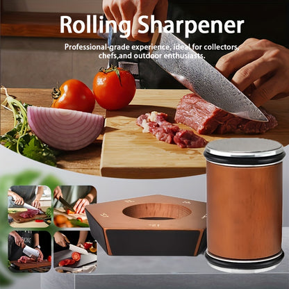 US Local Rolling Knife Sharpener Kit 5 Magnetic Angles 12 Degrees, 15 Degrees, 17 Degrees, 19 Degrees, 22 Degrees. Professional Rolling Knife Sharpening Tool Perfect For Kitchen, Chef, Pocket & Serrated Knives