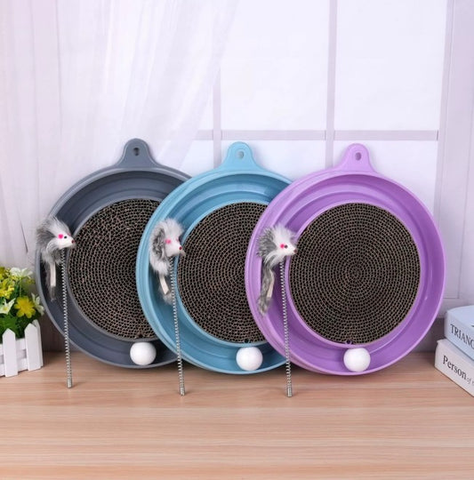 US Local Multi-functional Cat Scratching Board With Ball Track, Various Colours Of Mat Board, Self-height Relief From Boredom To Tease The Cat, With Spring And Ball, Anti-scratch Furniture Artifacts, A Must-ha